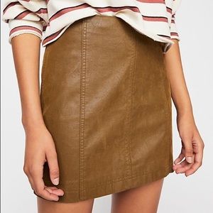 NBW Free People Vegan Suede Mini Skirt